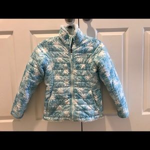 North Face Girls Teal White Winter Jacket